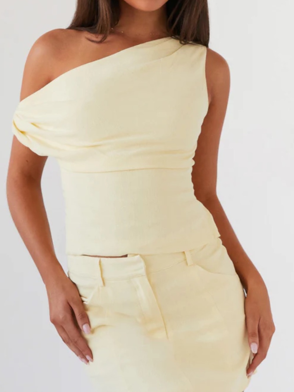Peppermayo Marissa Linen One Shoulder Top - Yellow 0 - Picture 12 of 14